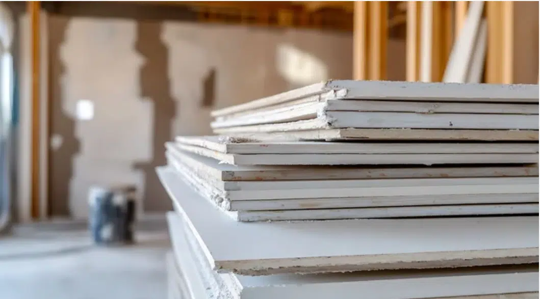 commercial-drywall Wood kitchen cabinets partially refinished to light gray, showing a before-and-after transformation by Red Door Painting Pros in Tucson.