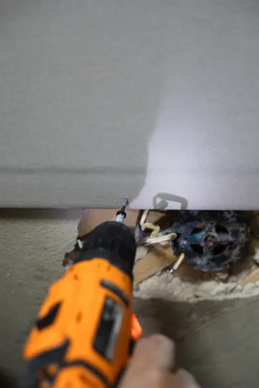 drywall-screw White kitchen cabinets with a smooth, professional painted finish by Red Door Painting Pros in Tucson.